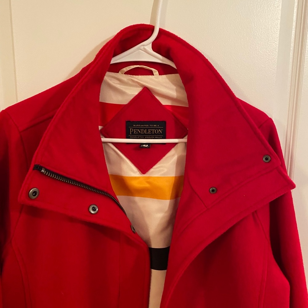 Pendleton red wool coat with beautiful lining